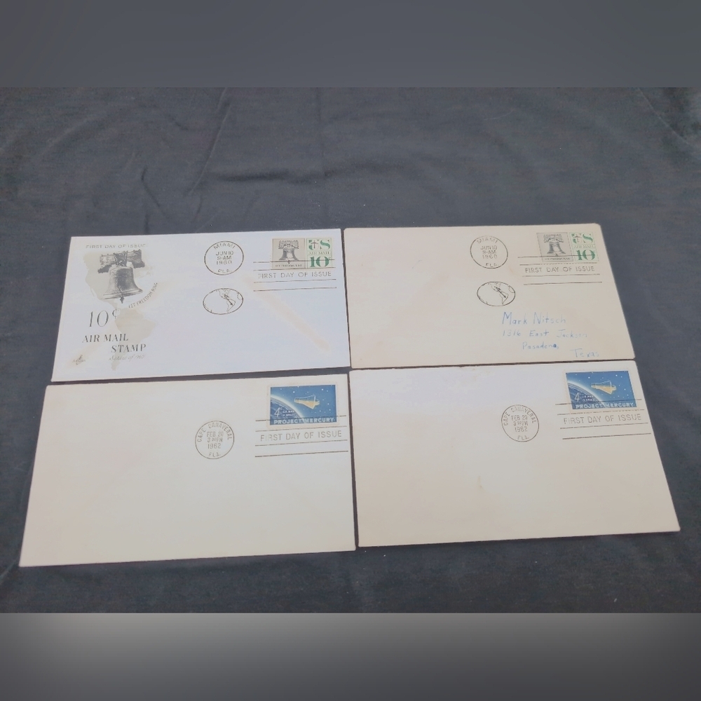 1960 1962 Liberty Bell & Project Mercury First Day of Issue Stamp Envelopes